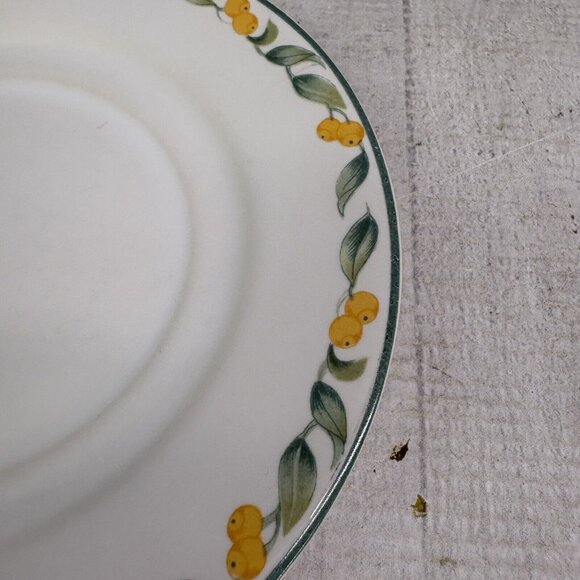 Julie Pople Avon COUNTRY FRUIT COLLECTION Porcelain Lemon Rim Saucers Set of 7 - Picture 14 of 16